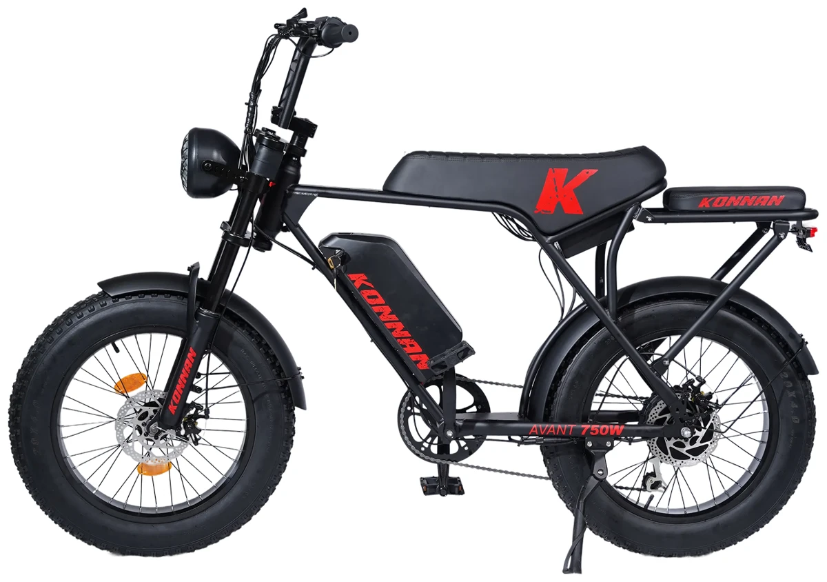 BICICLETA ELETRICA AVANT 750W PRETO/VERMELHO BATERIA DE LITIO 48V MARCA KONNAN - LE-122